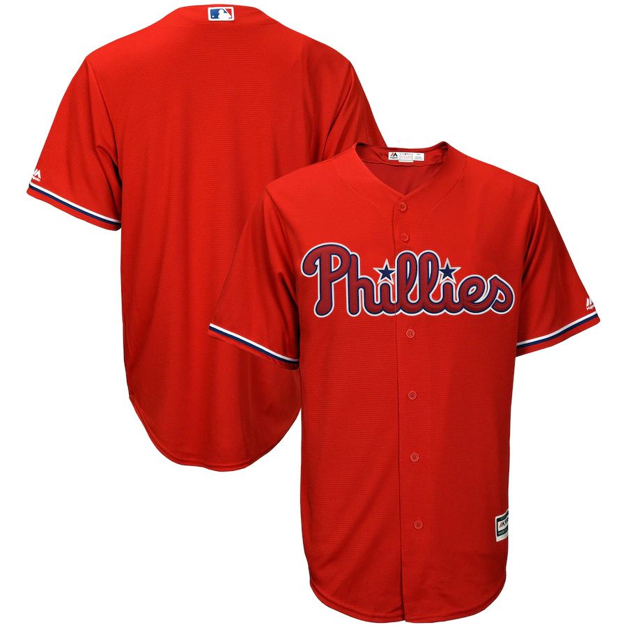 Cheap Mens Philadelphia Phillies Majestic Red Alternate Official Cool Base MLB Jerseys